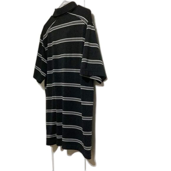 UNDER ARMOUR Black Gray Striped Collar Polo Shirt HeatGear Loose Mens Large - Picture 10 of 15